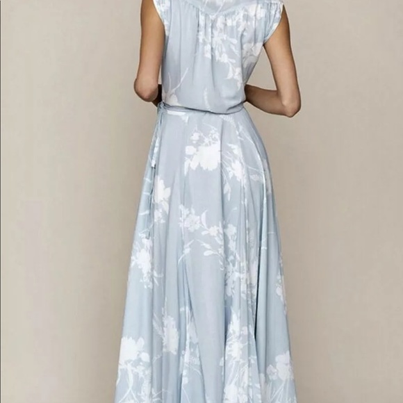 Yumi Kim light blue white Floral Maxi Wrap Dress S - Picture 2 of 6